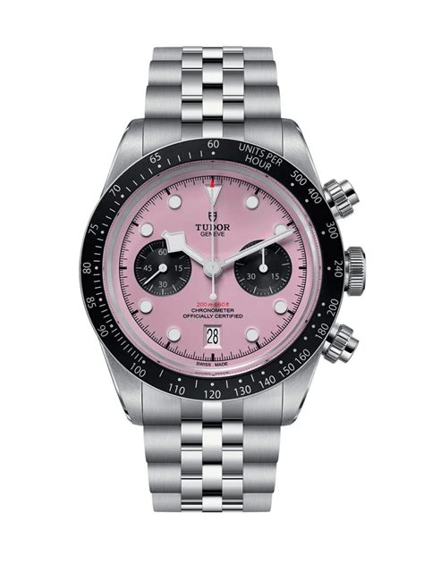 black bay chrono pink dial.